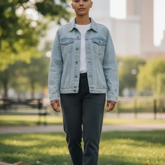 Peloton Women's Light Blue Jean Jacket NWOT host pick - Picture 2 of 8